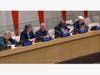 Ambassador Sam Brownback, Archbishop Ignatius Kaigama and Dr. Thomas Farr address UN Representatives and invited guests.