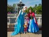 Elsa (Lillian Navin of Royal Oak), 4-year-old Caroline Reimer of Troy and Anna (Zoe Hubbard- Reinstein of Lathrup) meet at Beaumont Children's Walk For Miracles.