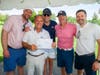 LtoR    Dr. Charles Cash, III of Northville, with golf pro Rick Smith, Dr. James Kochkodan II of Dearborn, Dr. David Rossow of Commerce, and Dr. Cameron Hanberg of Livonia. The foursome won first place for the lowest score at TPC Michigan play.