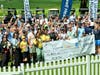 Sponsors, celebrities and Miracle Families celebrate over $1million raised to help programs for kids at the 2025 Feldman Automotive Children’s Miracle Celebrity Invitational.