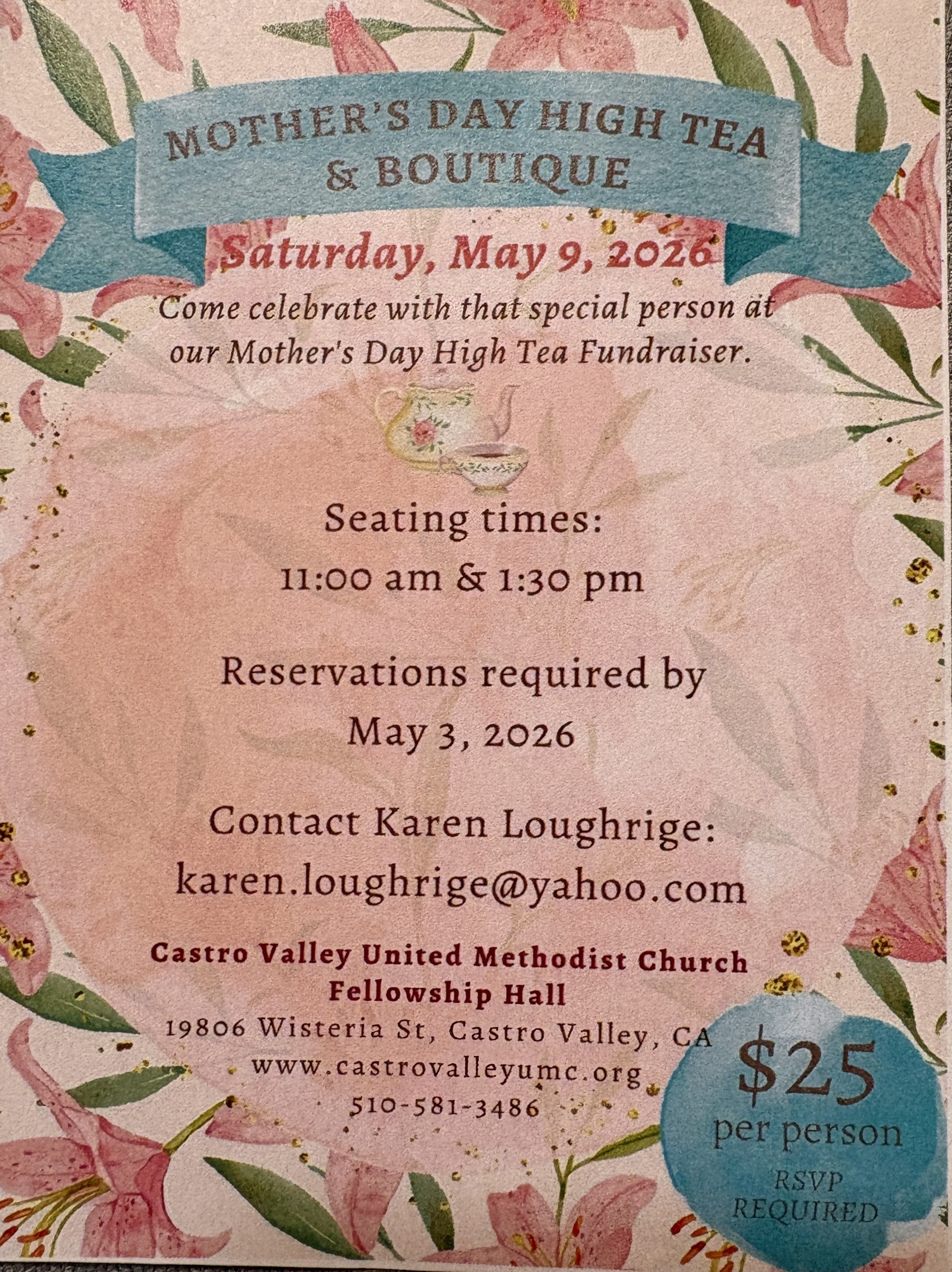 Mothers' Day High Tea & Spring Botique