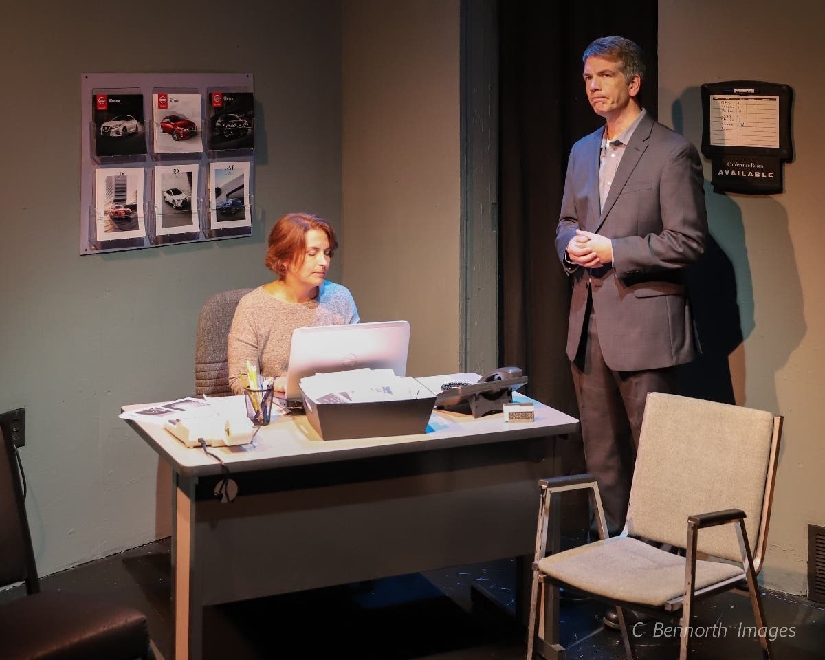 Becky (Susan O'Byrne) and Walter (Todd Oakley) in "Becky's New Car" at VTG