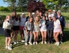 Some of the 26-member golf team pose after Varsity and JV final home match Wednesday.