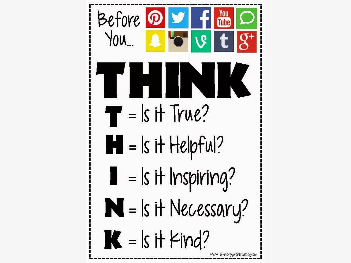OLCHS students are encouraged to T.H.I.N.K. before posting on social media.