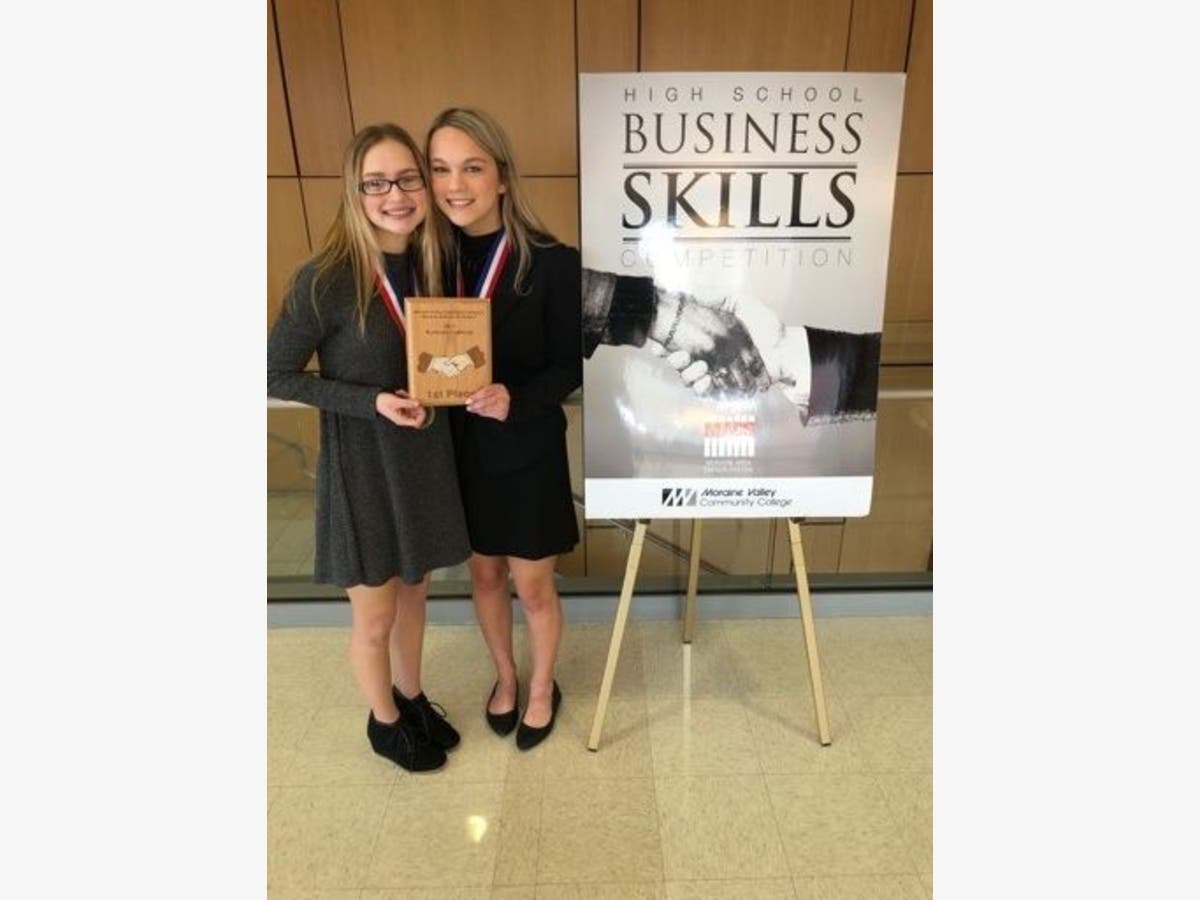 EPCHS students Haley and Hannah Ortell won first place in the MVCC shark tank competition for high school students.