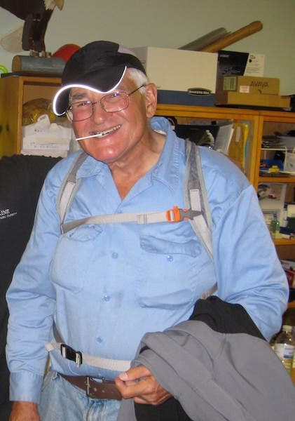 The late Dick Thomas, ready for a day of cutting buckthorn at Lake Katherine Nature Center In Palos Heights. 