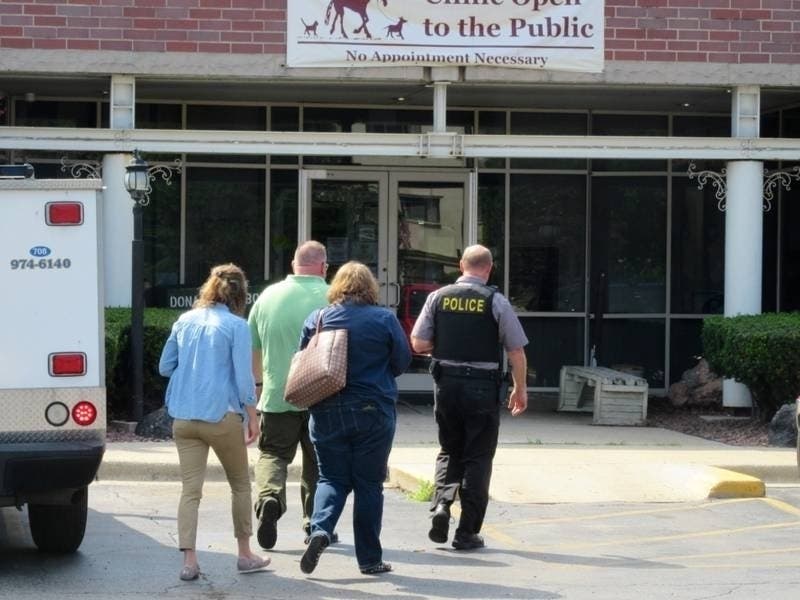 Chicago Ridge Tr. Ed Kowalski (in green) leads advisors into AWL during surprise inspection  in July 2018. 