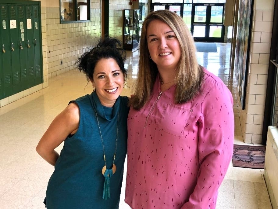 OLCHS teachers Jennifer Wargin (left) and Janet Meyers were recently named Apple Distinguished Educators. 