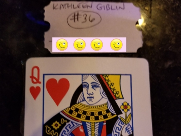 Winning ticket pulled in Park Lawn's Queen of Hearts raffle. 