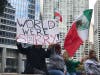 Demonstrator at Trump Tower in downtown Chicago. 