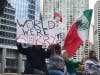 Demonstrator at Trump Tower. 