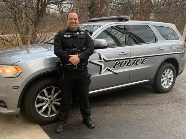 Palos Park Police Officer Angelo Marasco who received a card from a kind stranger with $1,000 for 'working on Christmas.'
