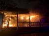 Four adults and two dogs escaped are safe after a fire tore through their hone early Saturday morning. 