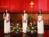 Student speakers from left to right: Alena Pedroza, valedictorian; Megan Howley, salutatorian; Allie Duffy, student speaker.