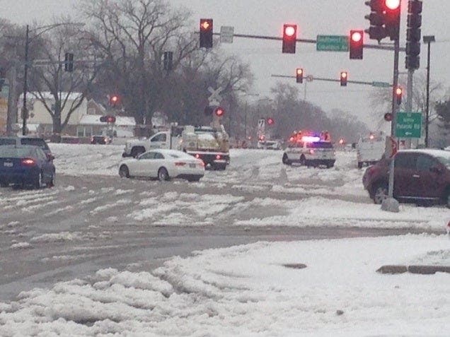 Scene at the 87th Street and Pulaski railroad crossing in December 2015, where two young women were killed. 