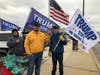 Oak Lawn residents show their support for the president at 95th Street and Cicero Avenue in Oak Lawn.