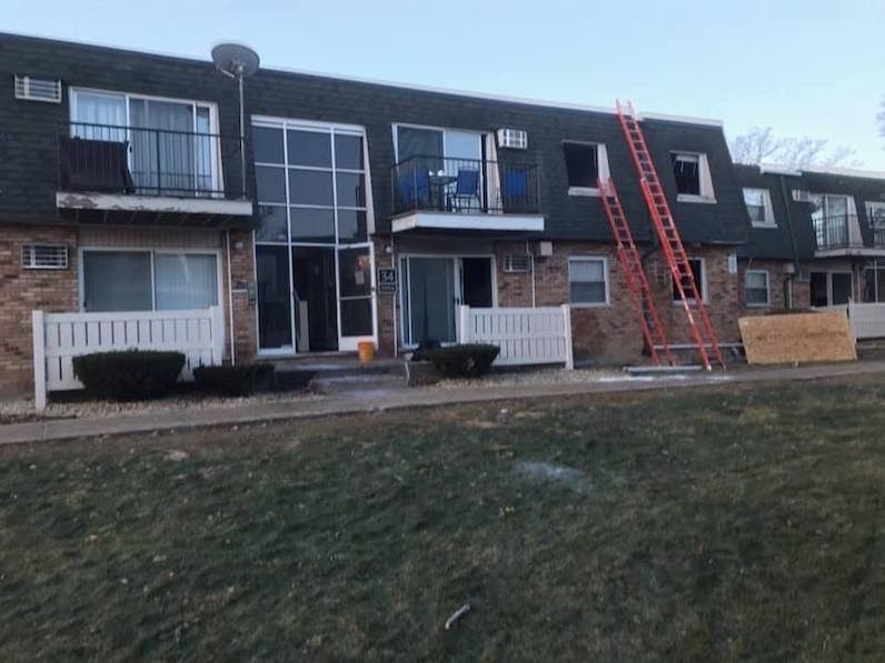 The Green Tree Condominiums in Palos Hills hours a fire tore through the building on Christmas Day. 