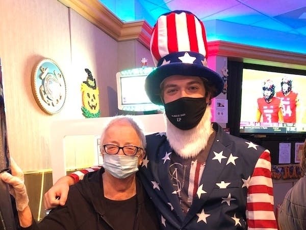 Neighbors are organizing a grand send off for Jack Novak, 18, of Evergreen Park, pictured with his great-aunt, veterans advocate Lenore Goodfriend at a Halloween party.
