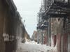 The west roof parapet of the Aragon Ballroom partially collapsed from heavy snow buildup, Chicago fire officials said. 