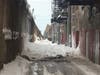 The west roof parapet of the Aragon Ballroom partially collapsed from heavy snow buildup, Chicago fire officials said. 