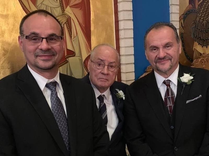 Alex Klementzos (middle) with his sons, Tom (left) and Pete (right).