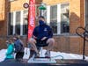 Cook County Sheriff Tom Dart takes a "polar shower" at Mt. Greenwood Elementary School for the Chicago Polar Plunge 2021.