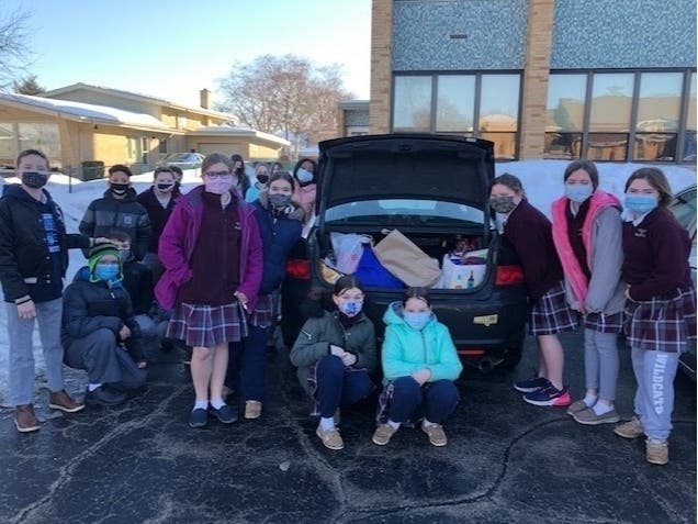 The pandemic didn't stop Queen of Martyrs sixth-graders from holding their annual product drive for Ronald McDonald House near Advocate Children's in Oak Lawn. 