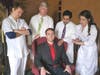Duane Wilson (Austin Lutvi, Oak Lawn); Dr. Chumley (Martin Donovan, Orland Park); Dr. Sanderson (Faiz Siddique, Elgin); Nurse Kelly (Jessica McCluskey, Batavia), with Joe Bushell (middle).
