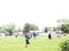 Students at Southwest Chicago Christian School fly kites made for them by the residents of Grace Point Place Memory Care in Oak Lawn. 