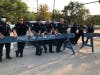 Chicago firefighters from Mt. Greenwood show their support for police. 
