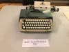 A midcentury Smith-Corona Galaxie was among dozens of vintage typewriters on display at the Evergreen Park Type-In. 