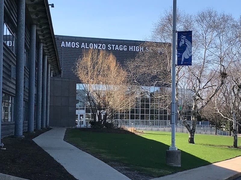The Stagg High School football stadium was evacuated during Friday's game against Oak Lawn when a domestic disturbance possibly involving a gun happened across the street from the school.