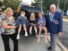 Mayor Terry Vorderer served as grand marshal, with wife, Linda, and grandchildren who have pretty good pitching arms from the way they hurled candy. 