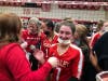 Mother McAuley Mighty Macs celebrate after their come-from-behind win against the Marist RedHawks in the girls volleyball sectional. 