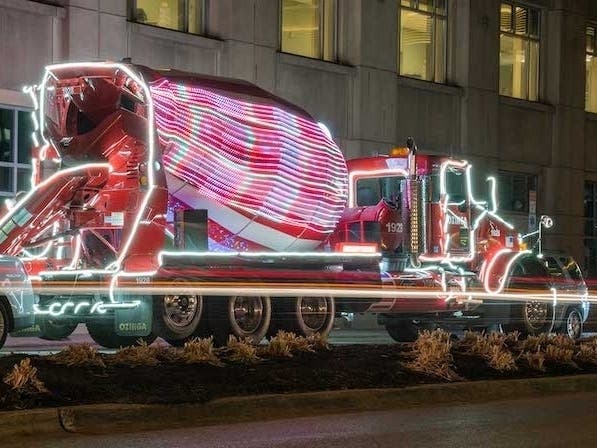The notorious Ozinga ready-mix truck adorned with 40,000 LED lights known as the Merry Mixer has been spreading Christmas joy throughout Chicagoland. 