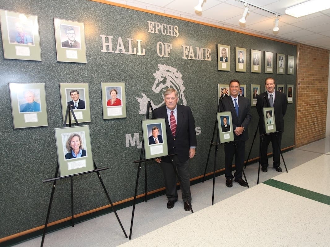 Stanley Greamis (from left), Mark Marzullo and Joseph Ziemba were iniducted into the Evergreen Park Community High School Hall of Fame. Not pictured Leila C. Younger.