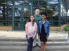 Seniors Marissa Burke and Diana Tracey, with principal Bill Sanderson, had perfect attendance throughout their four years at Evergreen Park Community High School.