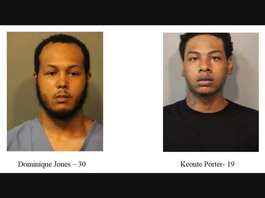 Dominique Jones, 30, of Chicago (left) and Keonte Porter, 19, of Riverdale.