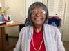 Josephine Rendell in her apartment at Moraine Court Supportive Living in Bridgeview. She turned 100 years old on July 25.