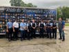 Chicago police officers gather Sunday in front of CPD Officer Ella French's on the Beyond The Call of Duty mobile memorial. Officer French died one year ago Sunday. 