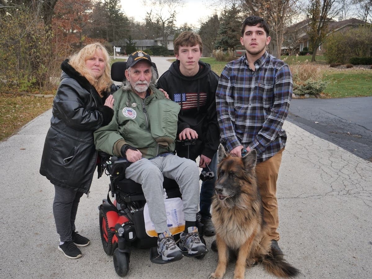 David Schilling, 63, of Palos Park, and his family. Schilling was rendered a quadriplegic following an accident at iFLY Indoor Skydiving. 