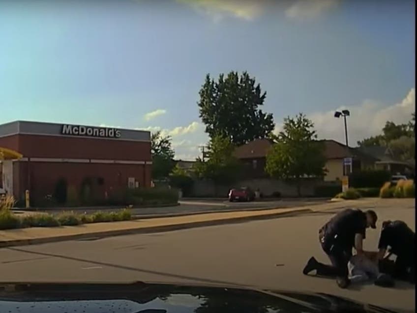 Redacted Oak Lawn police dash-cam video showing officers arrest of 17-year-old Hadi Abuatelah on July 27, 2022.