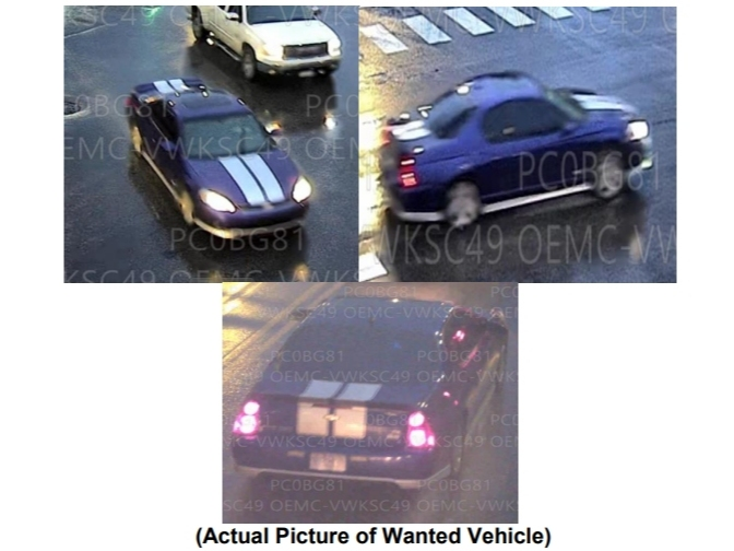 Chicago police are looking for the driver of a blue Chevy Monte Carlo with temporary Indiana plates that struck a woman Christmas Day in Marquette Park. 