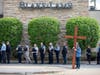 Chicago police officers and neighborhood residents turn out in force to pay their respects Sunday at fallen Ofcr. Luis Huesca's visitation. 