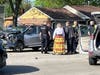 Oak Lawn and Burbank police investigate the scene of a 3-vehicle crash Sunday afternoon near 87th Street and Melvina Avenue. 
