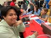 Central Middle School student and National Junior Honor Society member Adam Bosch ably assisted Patch during the career fair April 25.