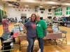 Evergreen Park Trustee Carol (right) talked to students about careers in public service. 