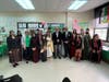 Arabic language teacher Marwa Elmasry, Arabic language class students, D229 Supt. Shahe Bagdasarisn, OLCHS Principal Dr. Lauren May and Illinois State Superintendent Tony Sanders