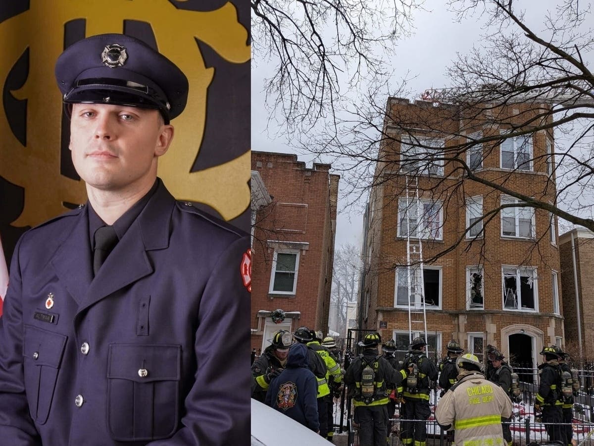 CFD FF/EMT Michael Altman, 32, who was killed Monday fighting a fire in an apartment building in Rogers Park. A man arrested on an unrelated warrant is supposedly being questioned about the deadly fire. 