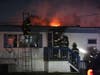 Oak Lawn firefighters battle a blaze at a mobile home in Airway Mobile Home Community.